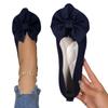 Sneakers new shallow mouth pointed head flat bottom low-top shoes women's flat heel bow breathable shoes