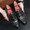 Men’s Penny Loafer Black Leahter Dress Formal Business Shoes Tuxedo Wedding Shoes Over Sized