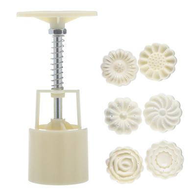 Mooncake Mold Set DIY Plastic Pastries Cake Plungers Hand Press Mooncake Mould Baking Tool
