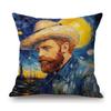 Modern Deviant Art Starry Night Van Gogh Oil Painting Art Chair Seat Throw Pillow Case Cotton Linen Sofa Portrait Cushion Cover