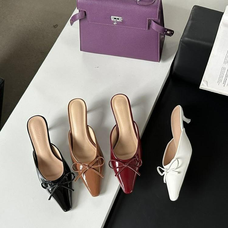 2025 Woman Slippers Fashion Pointed Toe Thin High Heels Shoes Women Street Style Stripper Party Slides Zapatos De Mujer 356