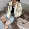 Women's Spring 2025 Petite Hooded Windbreaker - Comfortable, Versatile, Casual Jacket