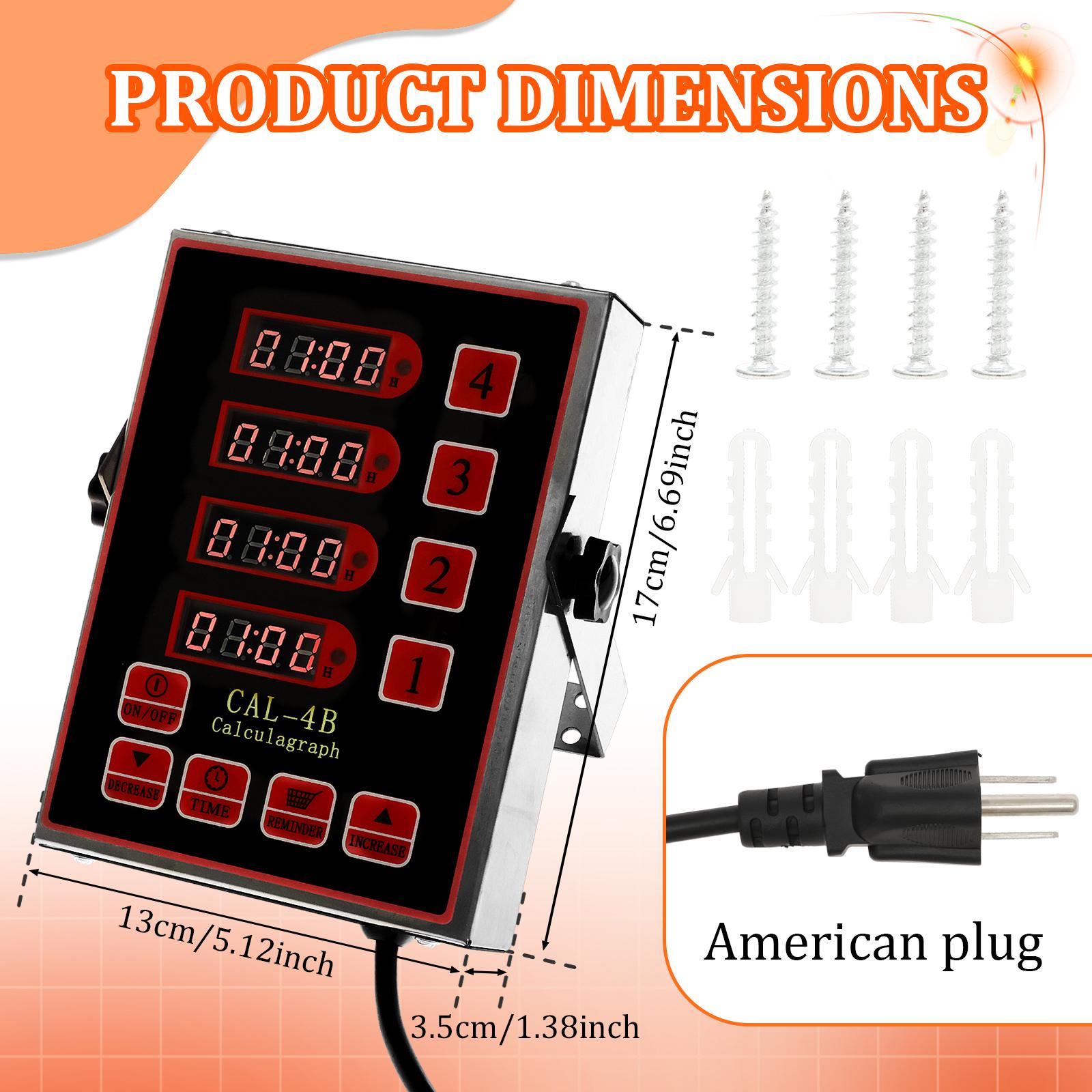 

4/6 Channel Kitchen Timers for Cooking Stainless Steel Kitchen Timer Restaurant Kitchen Supplies Digital LED Chef Cooking Timer