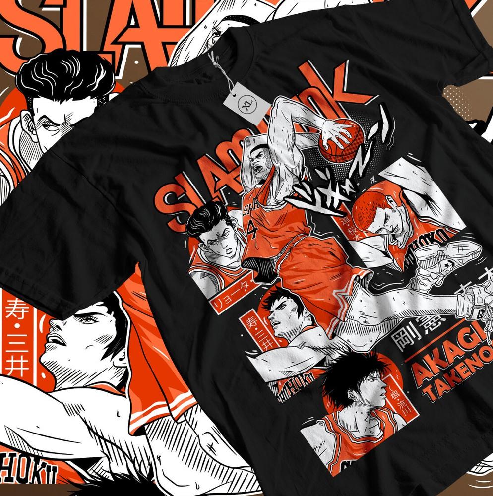 Slam Dunk T-shirt Slam Dunk Team Basketball Anime Sport Manga Shirt All Size Unisex T-Shirt XXL
