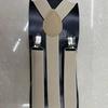 Unisex Black Adjustable Three-Clip High-Elastic Suspenders for Dress Pants
