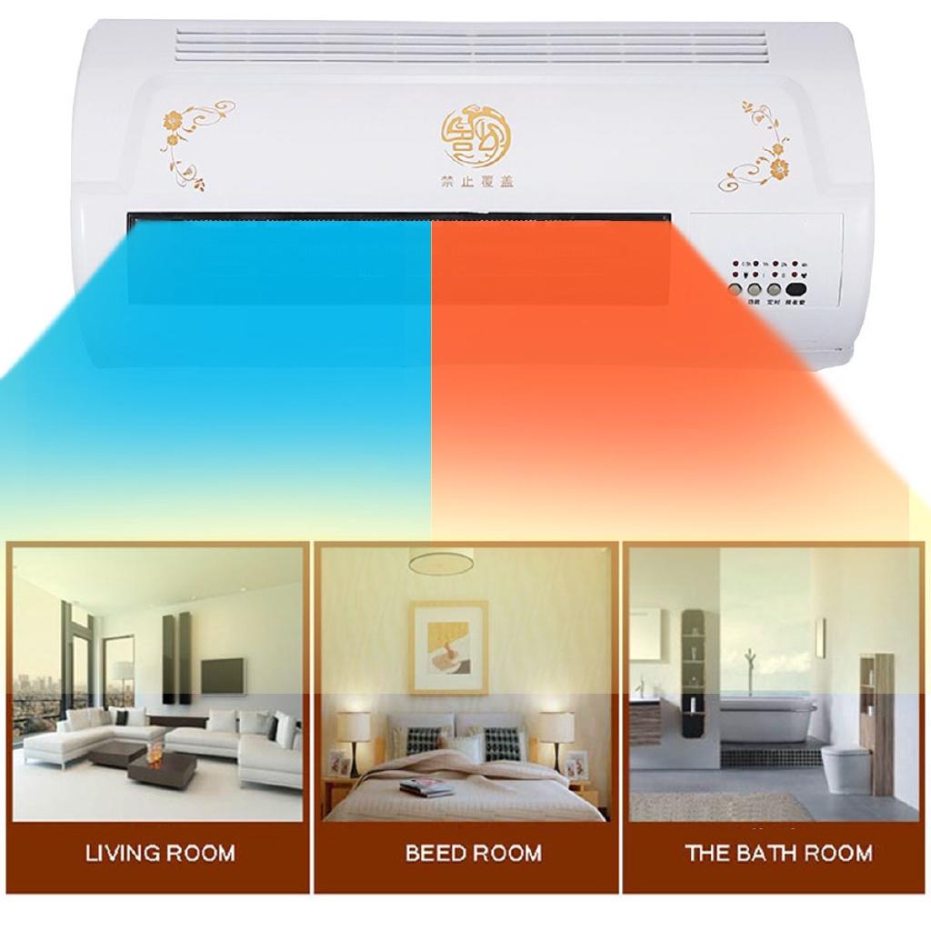 1000W/2000W Wall Mounted Heater Space Heating Air Conditioner Dehumidifier + Remote
