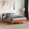 VidaXL Bed Frames with Headboard, Double Bed with Slatted Base, Adult Bed, Bedroom Furniture, Modern, Wax Brown 842769