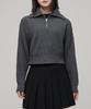 MUSINSA STANDARD WOMAN Women'S Lambswool Ribbed Knit Half Zip [Medium Grey]