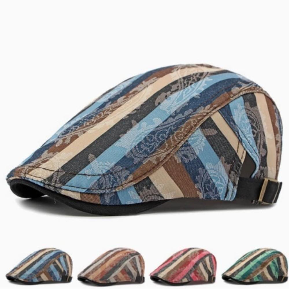Vintage Printed Painter Beret Hats Thin Casual Artist Painter Hat Breathable Duck Tongue Hat Women Men