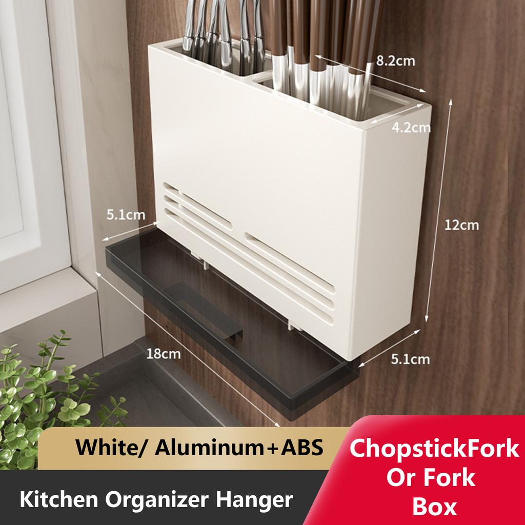 Kitchen Storage Knives Holder Wall Mounted Organizer Spoon and Chopsticks Rest Hanging Organizers Aluminium