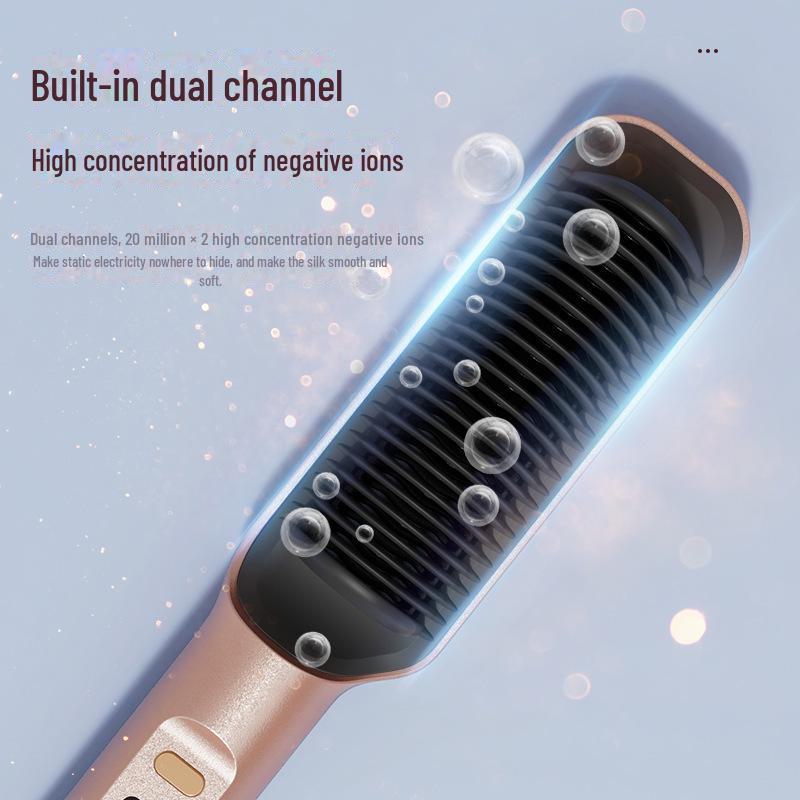 Negative Ion Dual-Purpose Hair Comb: Straightens & Curls Without Damage