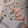 SKY Cloisonné Enamel Nail Stickers: 2026 Embossed Hot Stamping, Chinese Floral Pattern