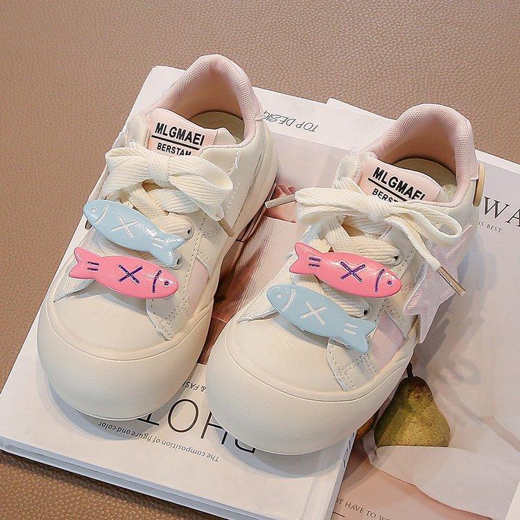 

Girls shoes 2025 spring and autumn new children s sports shoes casual shoes versatile fashion trendy non-slip board shoes trendy 37 розовый