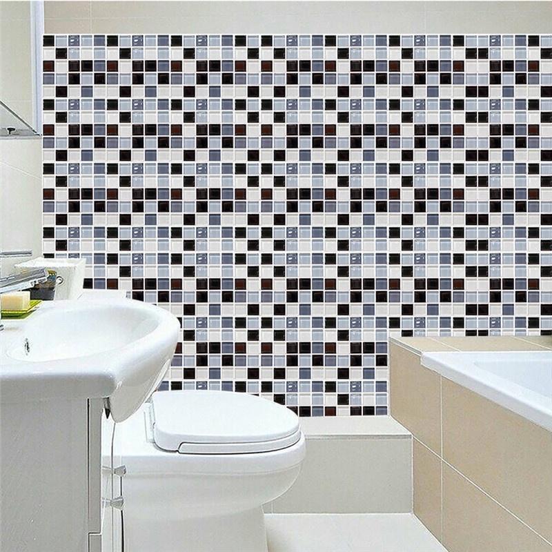 10pc Kitchen Tile Stickers Bathroom Mosaic Sticker Selfadhesive Wall Tile Decor