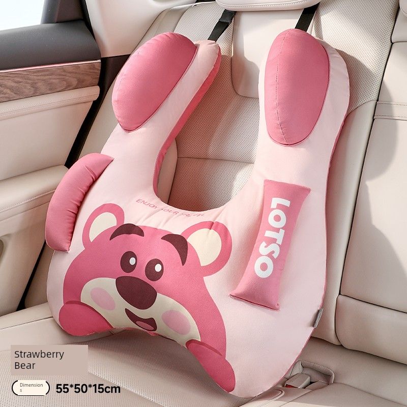 Cute Car Seat Belt Pillow, Kidsren's Rest Neck Pillow, Car Rear Seat Baby Sleeping Pillow, New Style, Removable and Washable