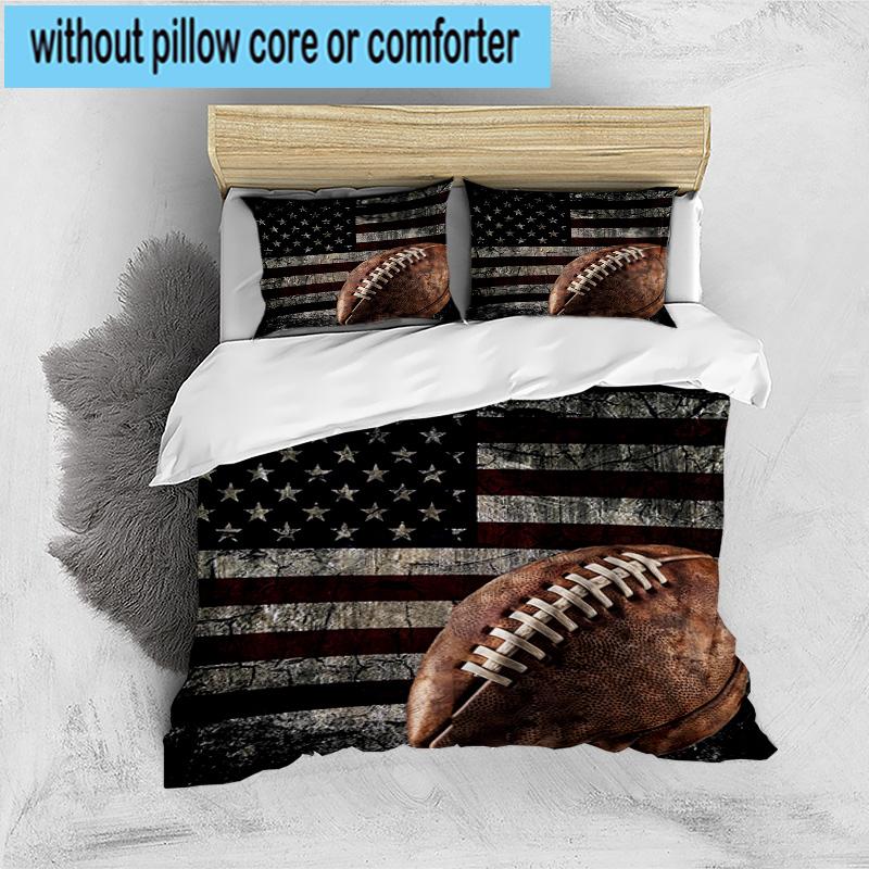 Sports Ball football Pattern 3pcs Bedding,Including 1pc Duvet Cover And 2pcs Pillowcases Perfect for Christmas,Ideal for Bedroom, Dormitory