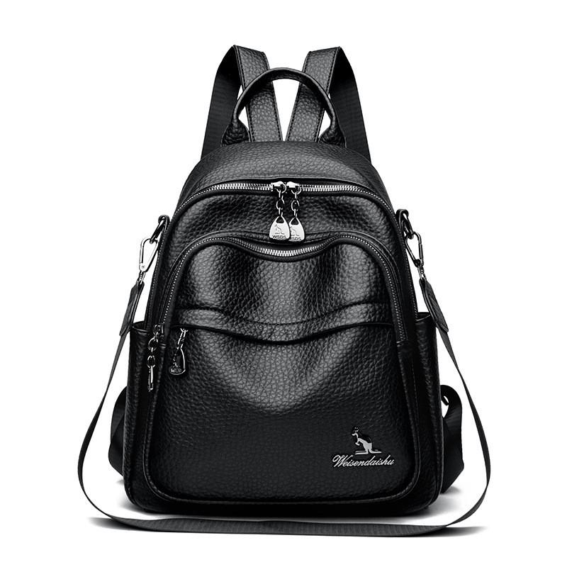 Ielgy Backpack Simple Fashion Large-Capacity Ladies Backpack Commuter All-Match Student School Bag