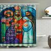 Vibrant Nativity Shower Curtain For Christmas Decorations Handmade Artistic Religious Home Decoration.