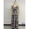Vacation Backless Floral Printed Suspender Dress