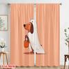 2pcs,2D plane printing Curtain Popular halloween pumpkin (18) Polyester Easy Install (without rod) Holiday Ldeal for Living