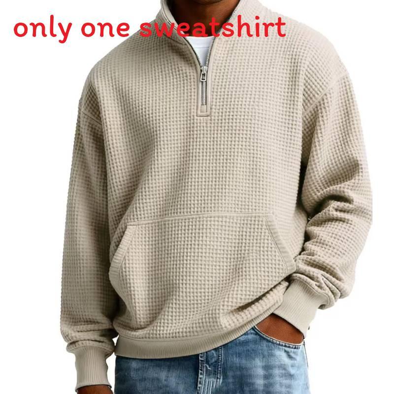 Wool Blend Stand Collar Long Sleeve Sweatshirt For Casual Men