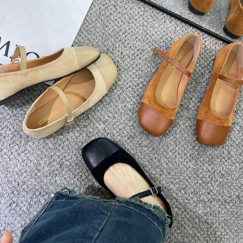 Fashion Designer Mary Jane Shoes Women Hand Stitch Casual Streetwear Ballet Flats Japanese Women Sling Shoes Loafers Zapatos De Mujer