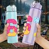 1PC Pastel Number Sixty Seven Art 750ml Color Plastic Sports Water Bottle Leakproof Flip Straw Lid Suitable for Sports Office Home Use