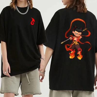 Hot Chinese Anime Ne Zha Graphic T Shirts Women Men Fashion T Shirt Kawaii Top Unisex Casual O-neck Short Sleeve Clothing