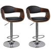 VidaXL Bar Stools 2 Pcs Bentwood and Faux Leather
