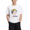 adidas neo U Vbe Tee 1 Logo Printing Pattern Round Neck Cotton Short Sleeve White T-Shirt Men's HN4742