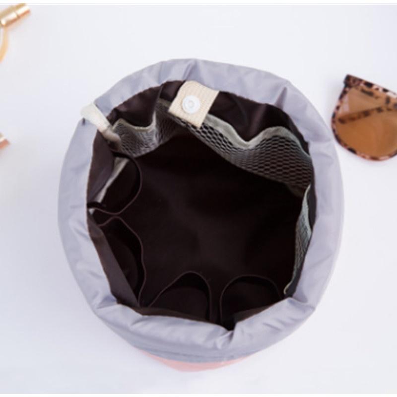 Borsa porta trucchi a cilindro di grande capacità edizione borsa a secchiello impermeabile esterna per viaggio per ricevere un lavaggio ba