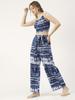 Moomaya Printed Summer Coord Set, 2 Pcs Set Crop Top with Palazzo Women