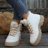 Fashion Women's Sneakers Winter Warm Plush Lined Casual High Top Women's Platform Shoes Lace Up Sneakers Zapatos De Mujer