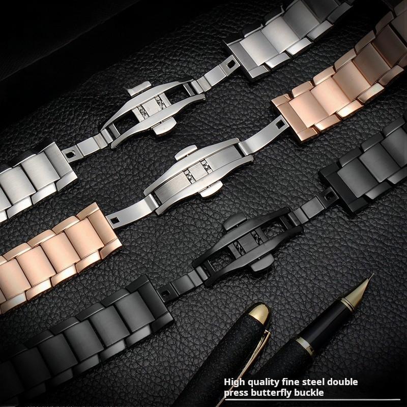 22mm men bracelet For Armani AR2447 AR2448 AR2434 AR2432 2433 2435 Curved end Solid stainless steel watchband Metal watch strap