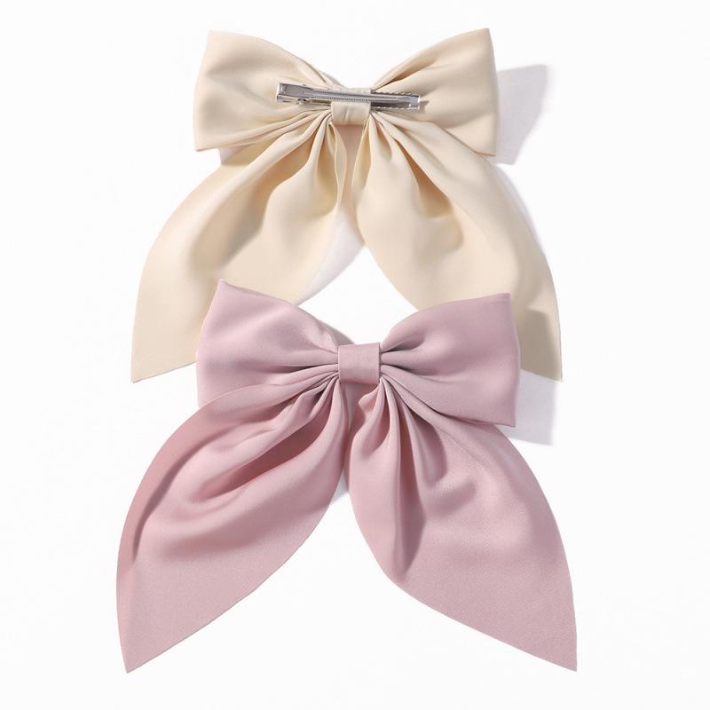 Shein Korean Style Double-Sided Satin Bow Hair Clip
