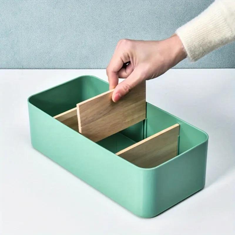 Schreibtisch-Aufbewahrungsbox, Kosmetik-Aufbewahrungskorb aus Bambus und Holz, Aufbewahrungsbox für Fernbedienungs-Bedienfeld, Aufbewahrungskorb für Kleinteile