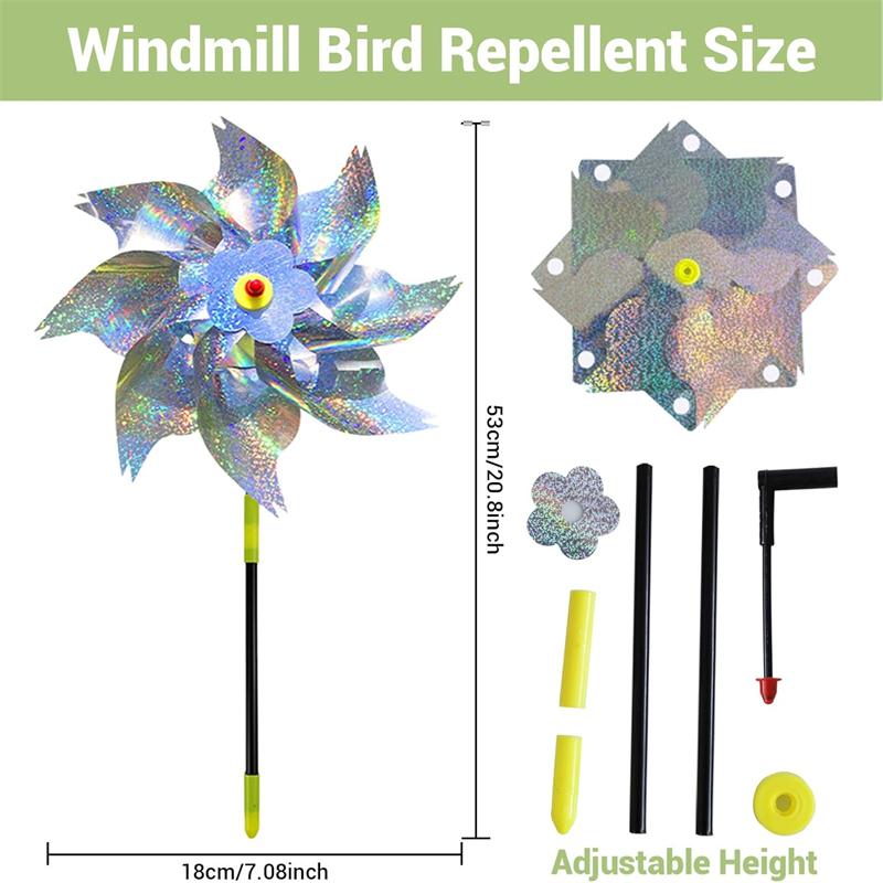 10X Repelent Păsări Mori de Vânt Reflectorizante Anti Păsări Spinner de Vânt pentru Grădină Livadă