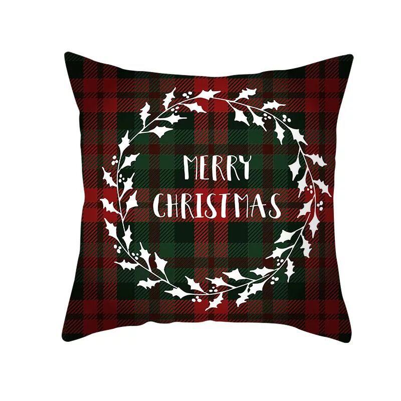 Classic Red Plaid Christmas Pillowcase Festive Home Decoration Gift Pillow Cushion Cover