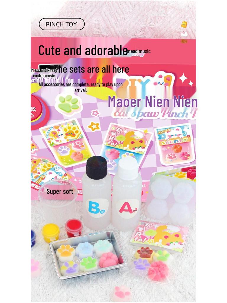 Mr. Toy Mini DIY Cat Paw Cheese Soft Rubber Toy for Kids