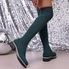 Skinny Knee Socks Boots Women's Winter Large Size Round Head Cloth Elastic Thin Boots