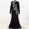 In Stock 2026 Celebrity Fashion Evening Gown: Heavy Embroidery & Rhinestone Long Dress
