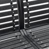 Double Garden Bench Black 231 cm Steel and WPC