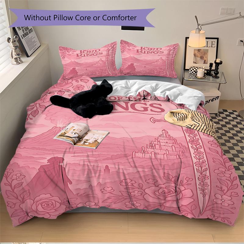 3pcs Lord of the Rings Duvet Cover Set, 1 Duvet Cover + 2 Pillowcases (No Insert), Cozy Bedding, Bedroom Set, Easy Care, Durable yy251103090
