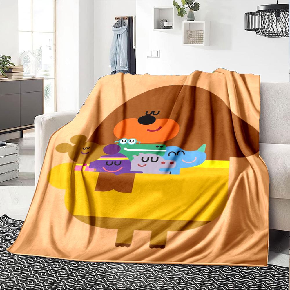 Hey Duggee Theme Printed Blanket - Perfect for Couch, Bed, Travel & Outdoor Use | Machine Washable, Cozy & Durable.