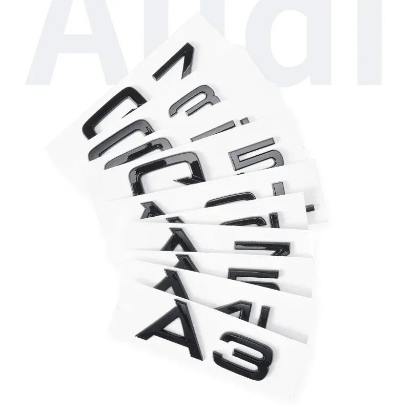 2026 Hot 3D Letters Numbers Emblem for Audi A3 A4 A5 A6 A7 A8 Q2 Q3 Q5 Q7 Car Trunk Lid Nameplate Badge Logo Sticker Chrome Glossy Black