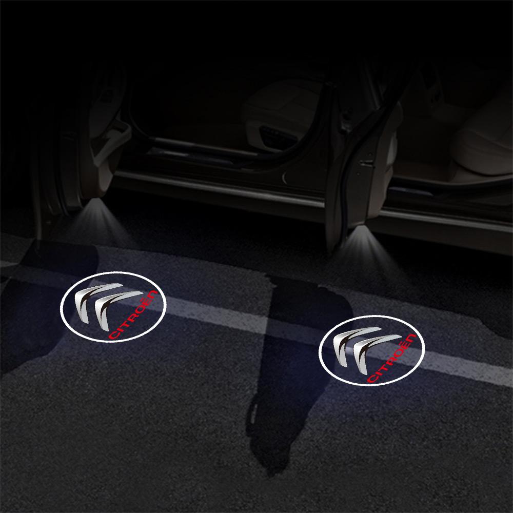 AKE3   1/2pcsc Car Door Projector LED Lights HD Welcome Lamp For ForFor Citroen C4 C3 C5 C1 C2 Berlingo Celysee Cactus Picasso Saxo
