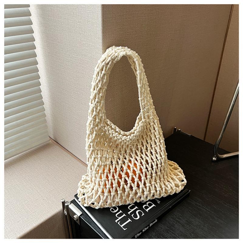 Hollow Knitted Handbag Summer New Solid Color Niche Design Fashionable Versatile Women's Bag
