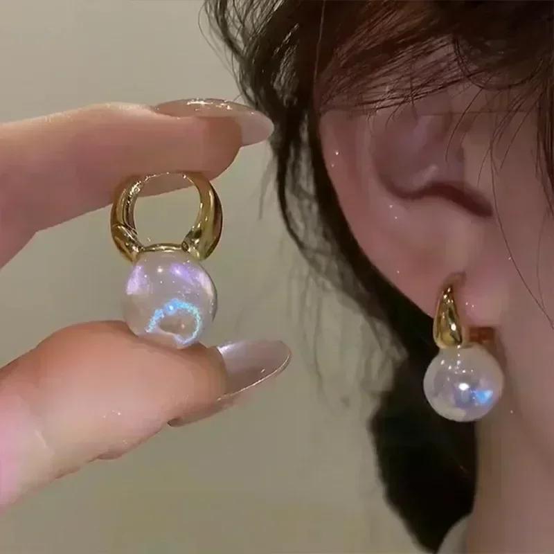 Geometric Square White Crystal Pendant Earrings For Women Fashionable Personalized Daily Accessory Party Jewelry Birthday Gifts