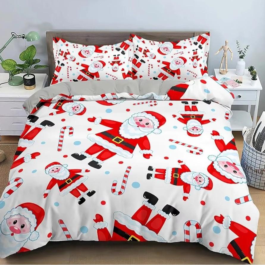 Christmas Snowman Down Comforter Set Bedding Set 3-piece Duvet Cover Set