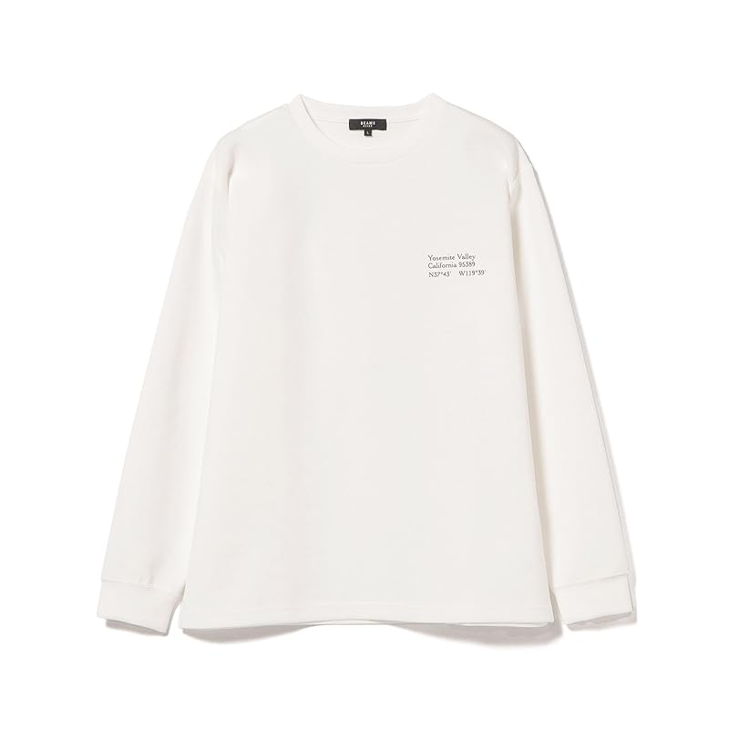 [Beams Heart] L/S TEE cardboard logo print long sleeve cut and sew men's WHITE S